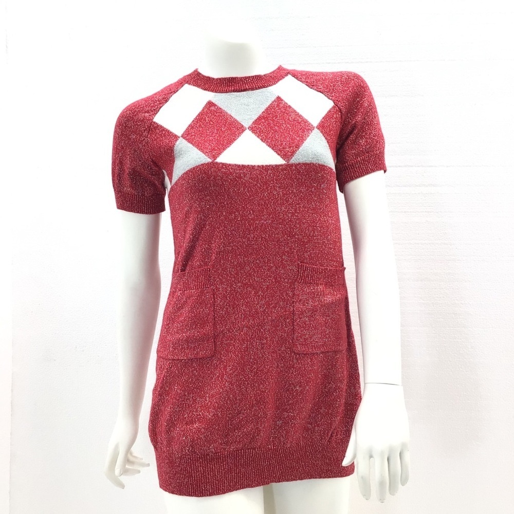 Roebuck & Co Girls Red Sparkle Tunic Sweater 10/12